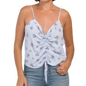 MANGO WOMEN Ruched Camisole Size XS Color Blue